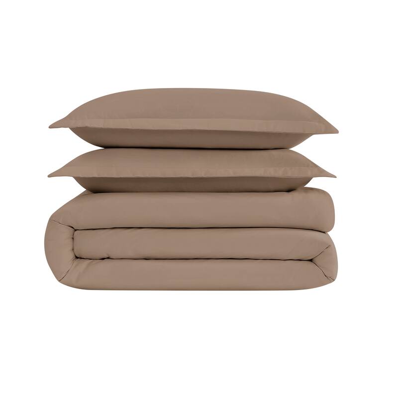 Cannon Heritage Solid 3 Piece Duvet Cover Set - King - Mushroom