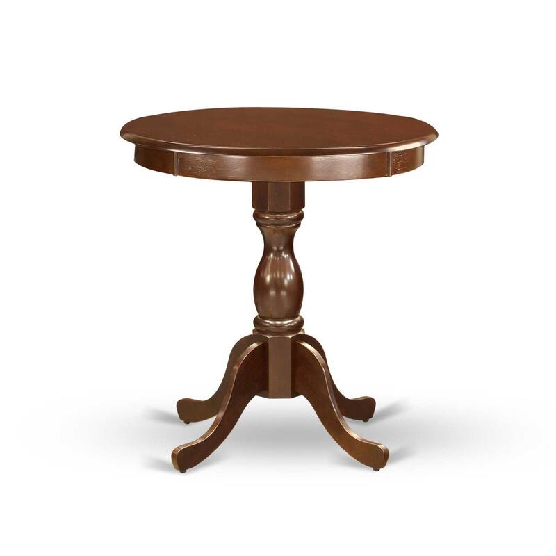 3-Piece Mahogany Finish Solid Wood Top - Upholstered Dining Room Set - Seats 4