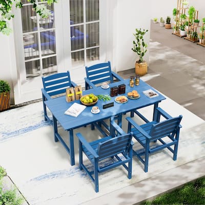 5 Piece HDPE Outdoor Dining Table Sets