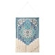 preview thumbnail 10 of 20, Boho Floral Woven Wall Hanging with Macrame Fringe 24"x36" - Teal/White/Ivory/Yellow