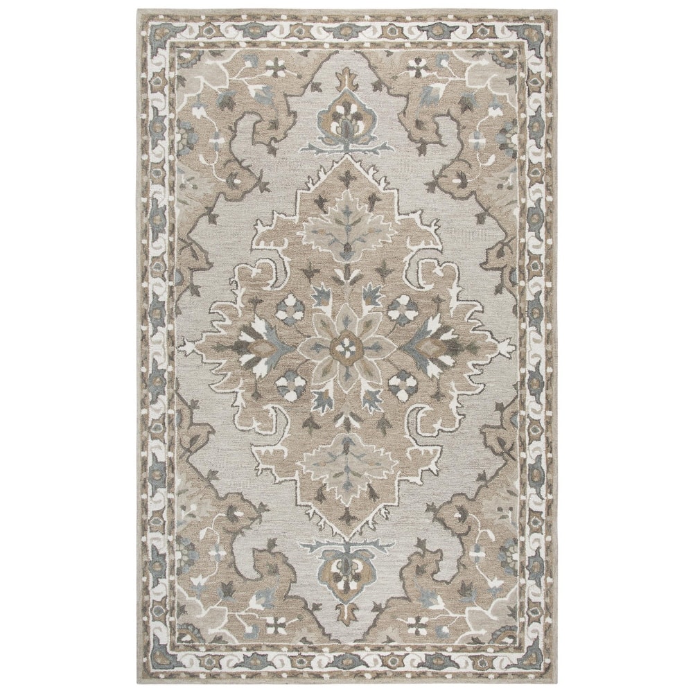 Alora Decor Cascade Floral Medallion Hand-Tufted Wool Area Rug.