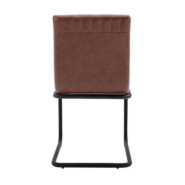 Furniturer Camel Faux Leather Armless Office Visitor Chair Set Of 2 Overstock 31646881
