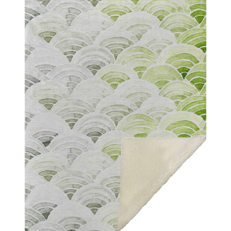 Premium Machine Washable ASB184 Contemporary Ombre Sherpa Throw Blanket