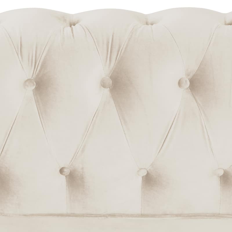 Morden Fort Classic Tufted Velvet Upholstered Chesterfield Club Chair Loveseat 2 Pieces with Nailhead for Living Room