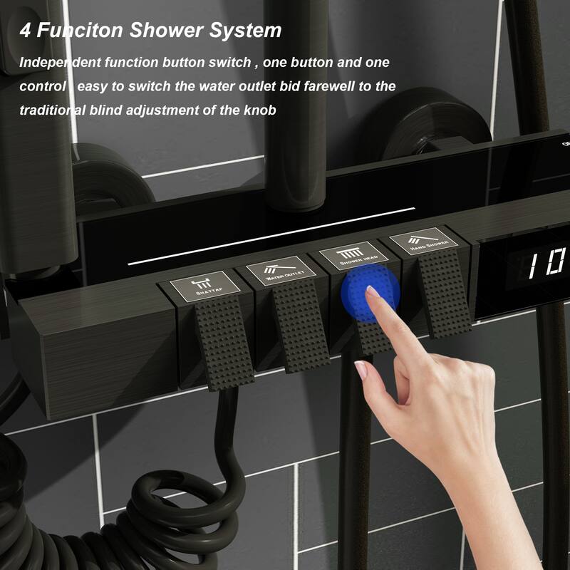 Shower Faucets Sets Complete Digital Temperature Display,Shower System - 45"