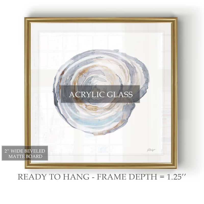 Watercolor Tree Ring III -Black Framed Print