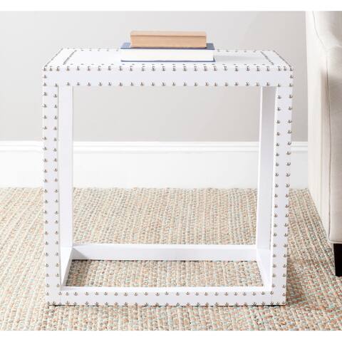 SAFAVIEH Lena White End Table - 23.6" x 15.7" x 23.6"