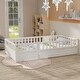 preview thumbnail 1 of 12, Twin Size Floor Bed with Super High Security Barrier, Door, Children's Floor Bed Frame White