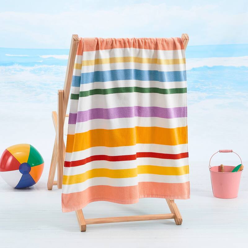 Linery & Co. 100% Cotton Printed Beach Towel for Kids, 30" x 60"