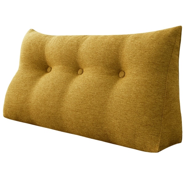 slide 2 of 37, Backrest Reading Throw Pillow Wedge Headboard for Twin Bed Yellow