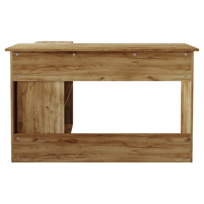 CraftPorch Contemporary L-Shape Writing Desk with Cabinet