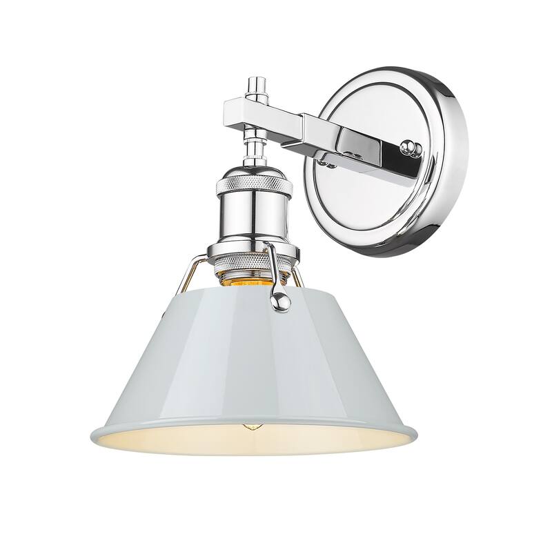 Orwell 1-Light Bath Vanity in Chrome with Dusky Blue - Silver