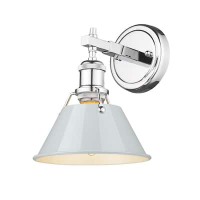 Orwell 1-Light Bath Vanity in Chrome with Dusky Blue - Silver