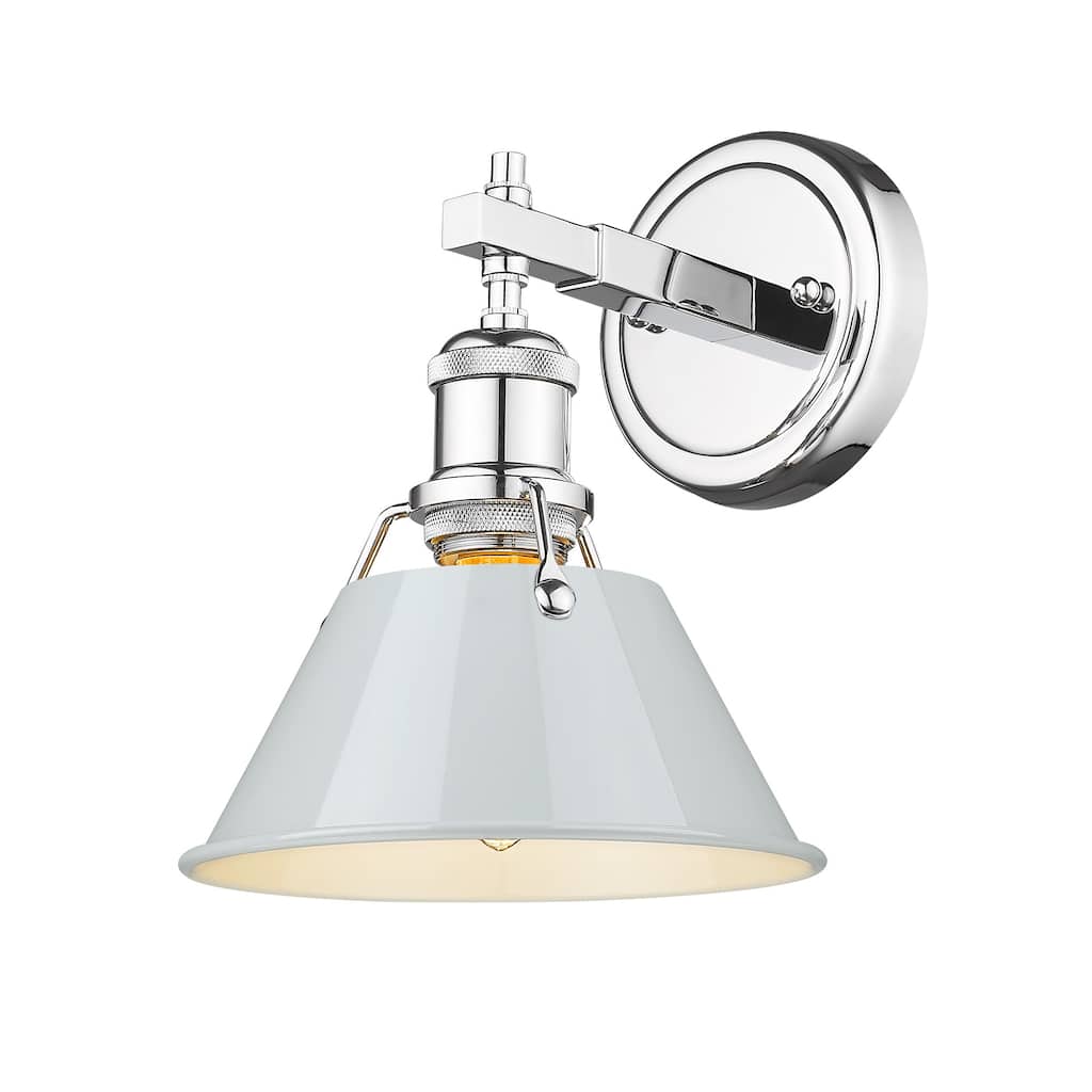 Orwell 1-Light Bath Vanity in Chrome with Dusky Blue - Silver