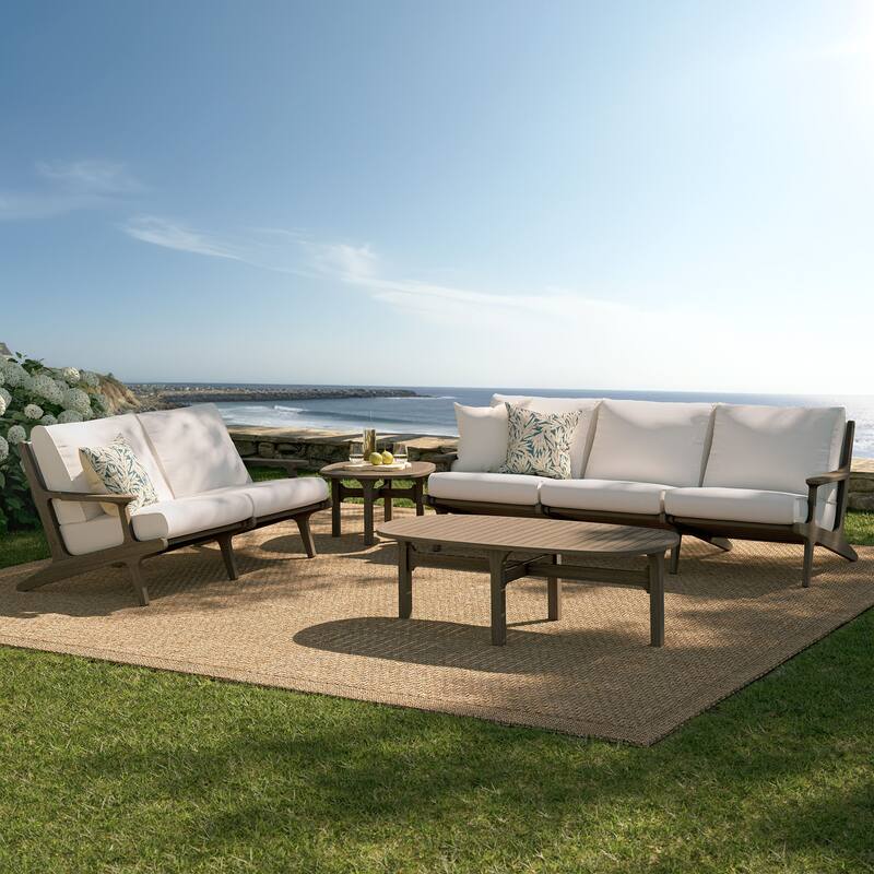 Saratoga 4-Piece Outdoor Patio Teak Wood Furniture Set