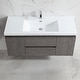 preview thumbnail 6 of 21, Floating Bathroom Vanity 24"-48" – Cement Gray Finish, White Integrated Sink