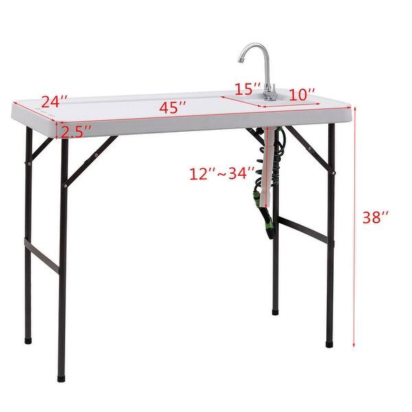 Shop Costway Folding Fish Table Hunting Cleaning Cutting Camping
