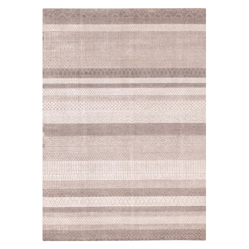 ECARPETGALLERY Hand Loomed Elysian Grey Rug - 5'7 x 7'10