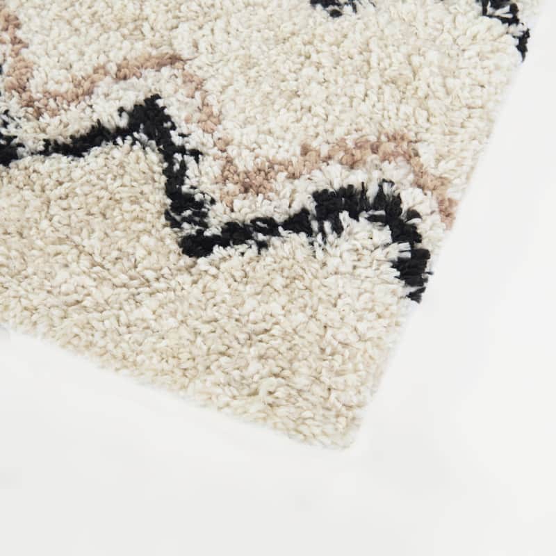 Catrin Diamond Trellis Shag Area Rug
