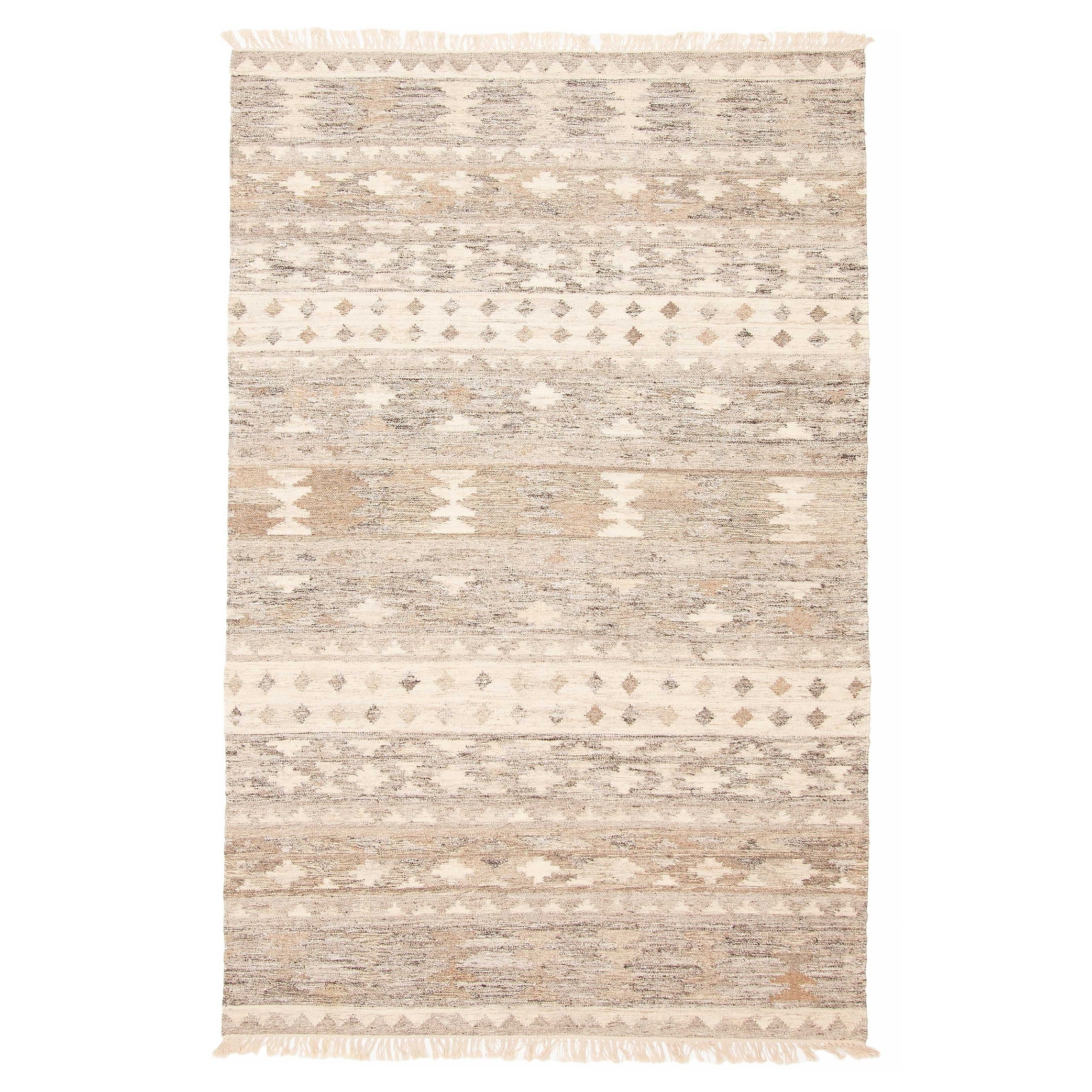 ECARPETGALLERY Flat-Weave Ankara FW Tan Wool Kilim - 5'1 x 8'0