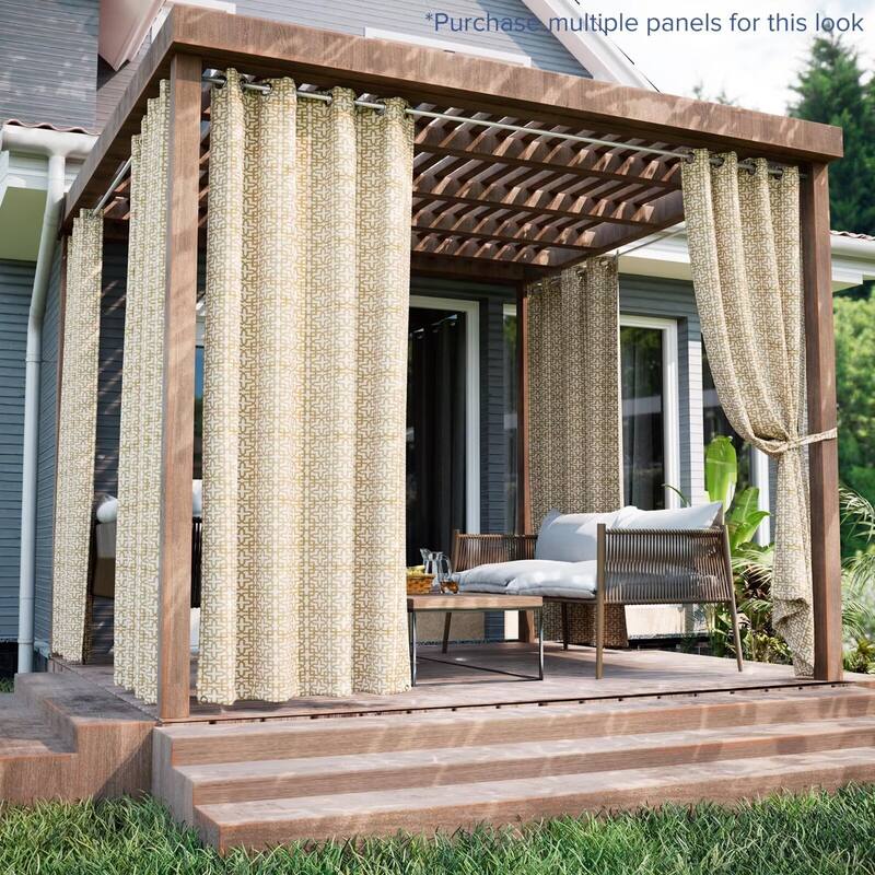 Outdoor Cabana Trellis Grommet Panel - 52"Wx96"L - Khaki