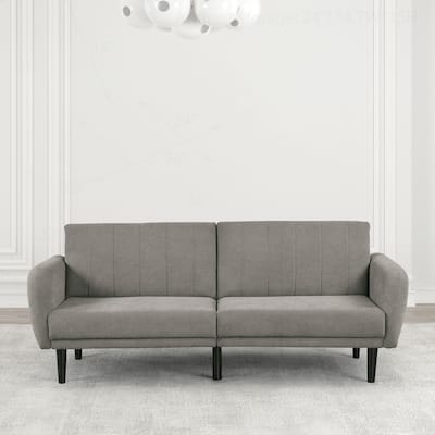 Versatile Convertible Sofa with Tufted Back and Armrest Pockets for Relaxation