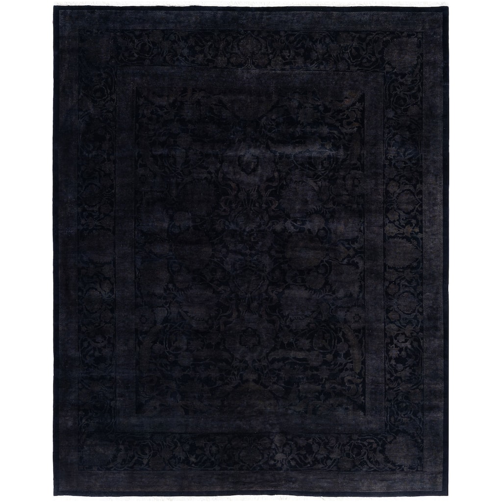 Overdyed One-of-a-Kind Hand-Knotted Area Rug - Black - 8' 2" x 10' 1"