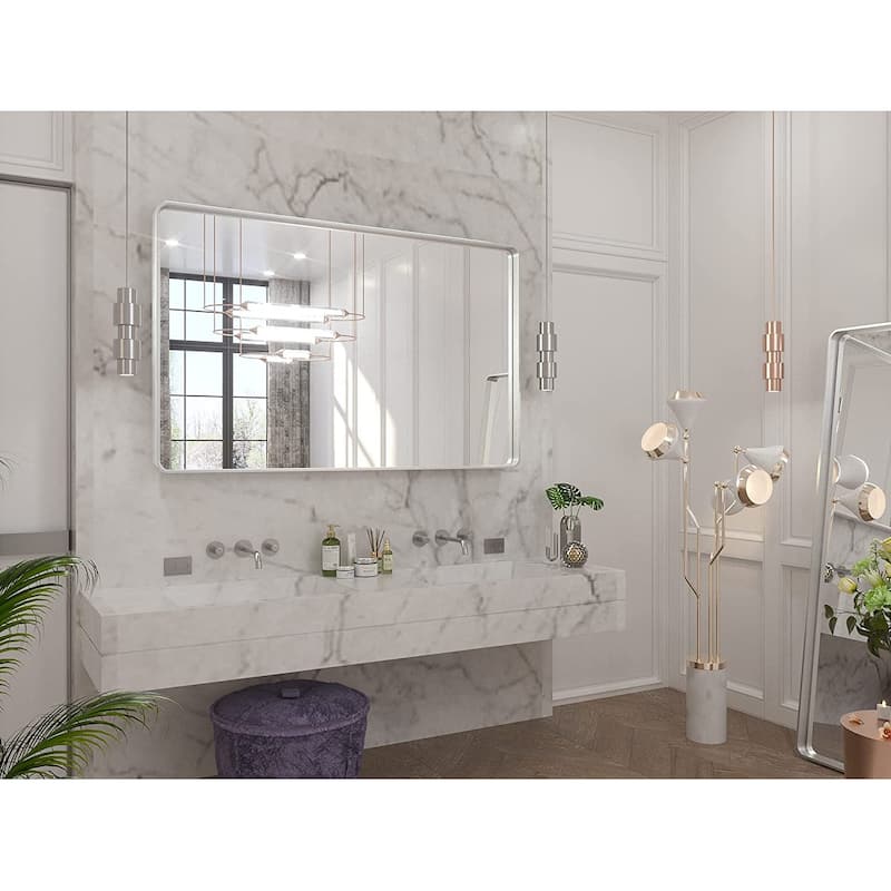 TETOTE Modern Metal Frame Wall Mounted Bathroom Vanity Mirror