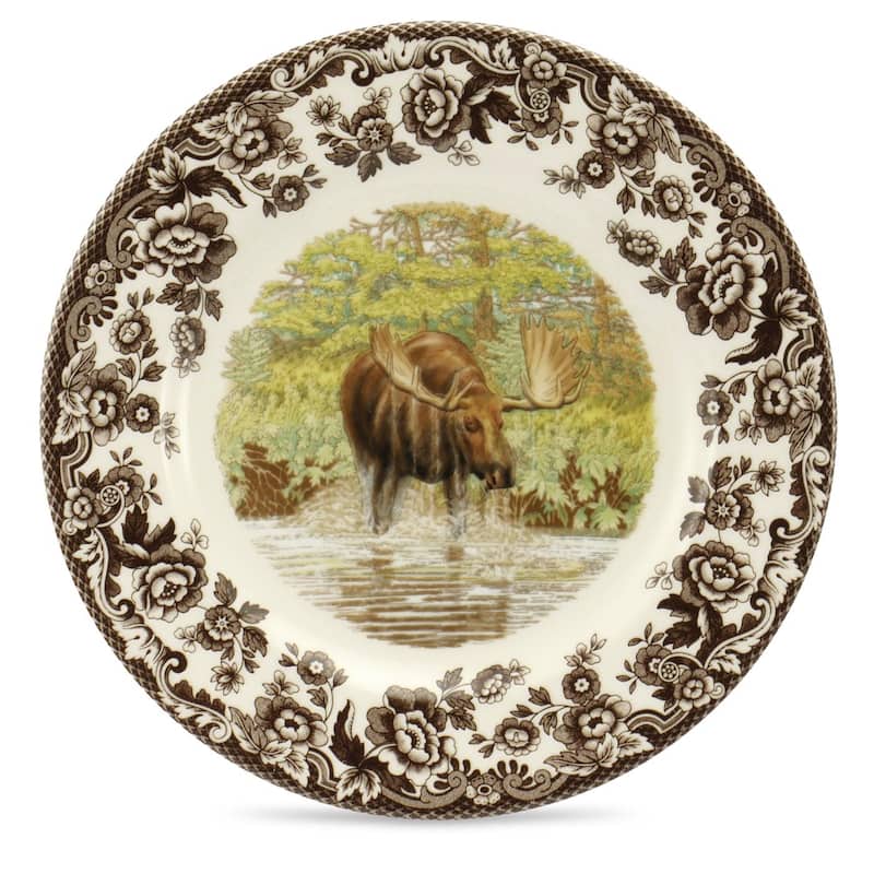 Spode Woodland Salad Plate - Assorted Animals - 8 Inch - Moose