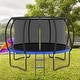 preview thumbnail 2 of 6, 12FT Outdoor Trampoline Big Stable Trampoline With Inner Safety Enclosure Net, Ladder, PVC Spring Cover Padding - Black+Blue