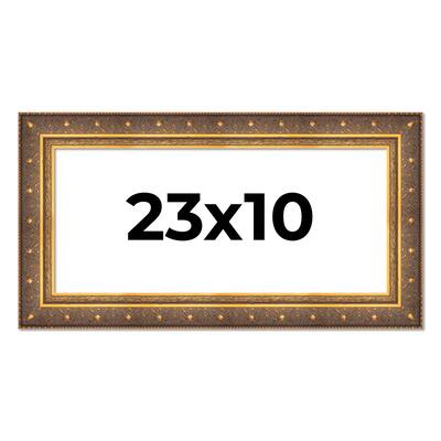 23x10 Frame Vintage Gold Solid Wood Picture Frame | 2.5 Inch Moulding