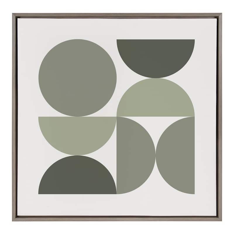 Kate and Laurel Sylvie Greens Framed Canvas by Creative Bunch Studio