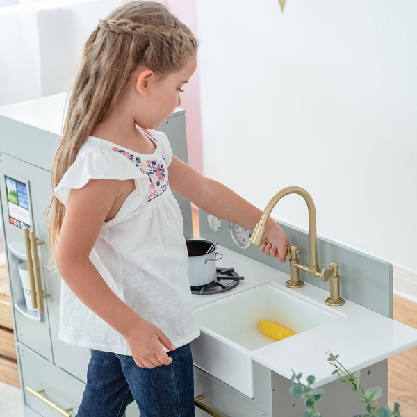 Teamson Kids Little Chef Chelsea Modern Play Kitchen Grey