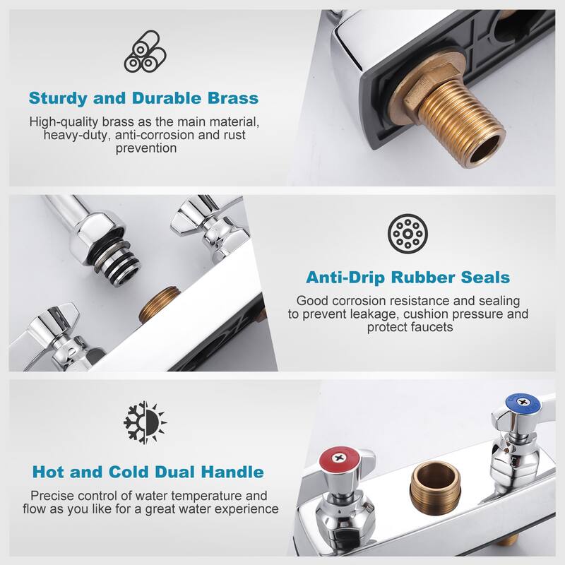 WOWOW Double Handle Commercial Standard Kitchen Faucet