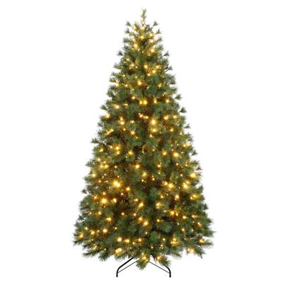 Puleo International 6.5' Pre-Lit Artificial Colorado Pine Christmas Tree with 300 Dual Function LED Lights