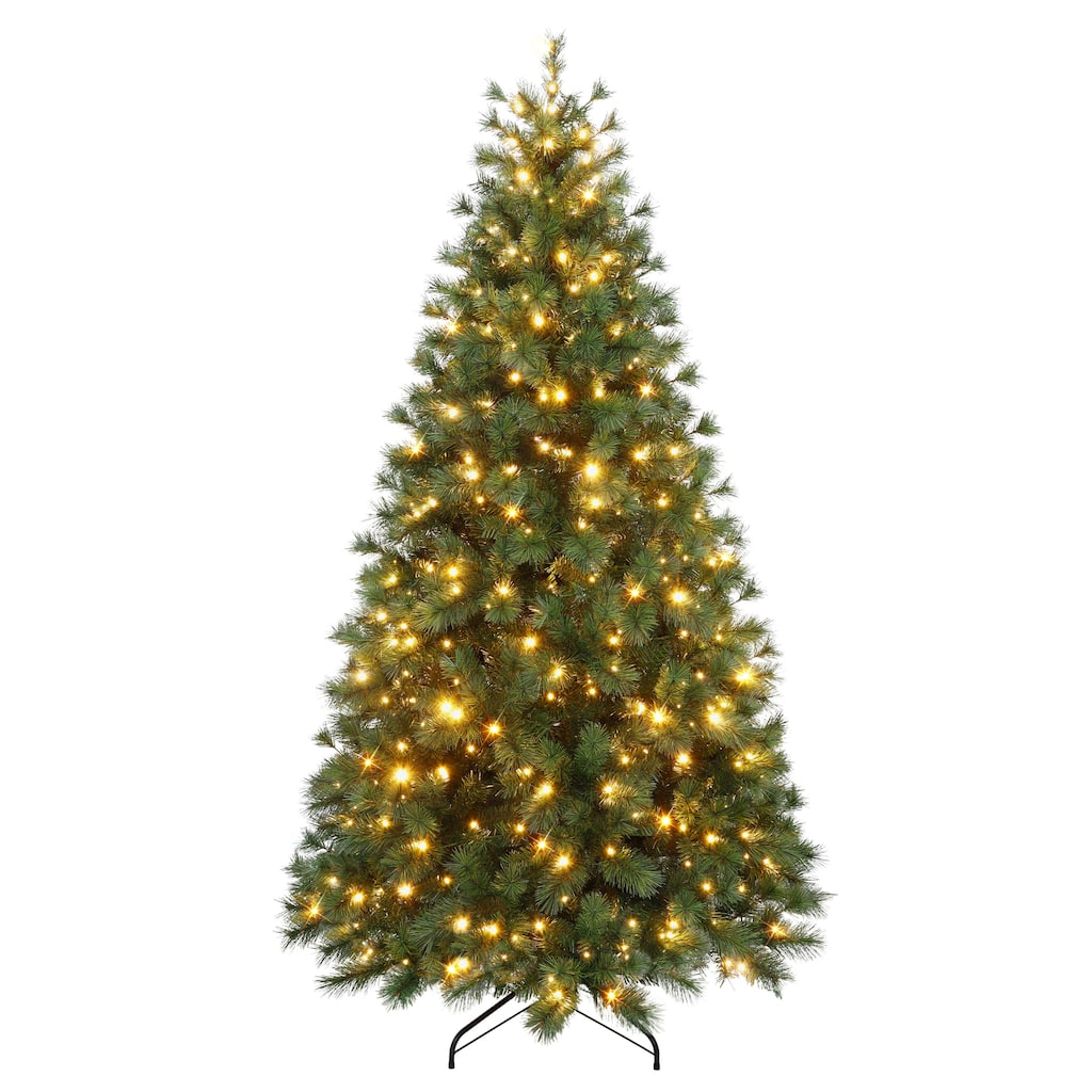 Puleo International 6.5' Pre-Lit Artificial Colorado Pine Christmas Tree with 300 Dual Function LED Lights