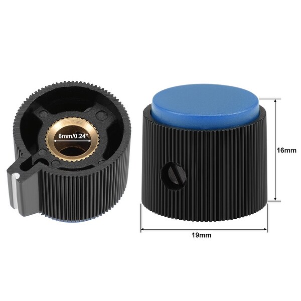 Blue Black Control Knob 6mm Shaft Rotary Potentiometer Audio