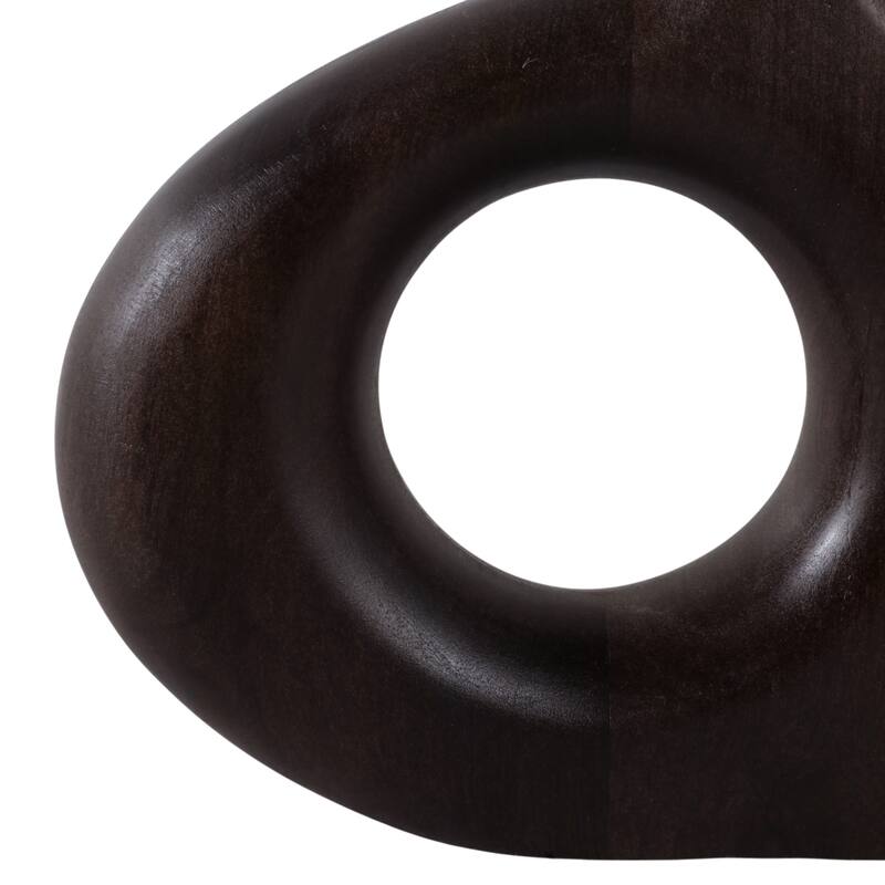 Mango Wood Modern Vase with Round Cutout Silhouette Minimalist Design