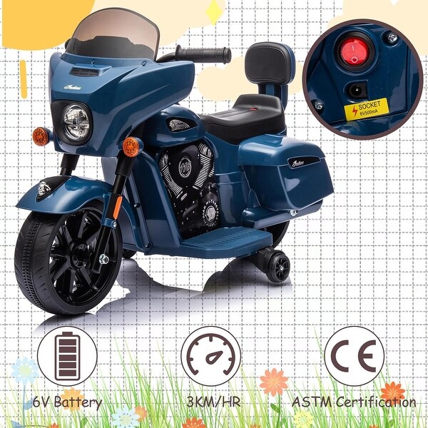 Electric Ride-On Motorcycle for Kids - 6V Dirt Bike with USB