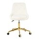 preview thumbnail 13 of 43, Modern Teddy Fleece Fabric with Metal Legs with Lift Adjustment, Swivel Office Chair