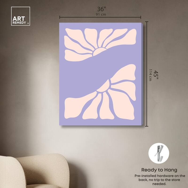 Split in two Flower Canvas by Art Remedy, Gallery Wrapped