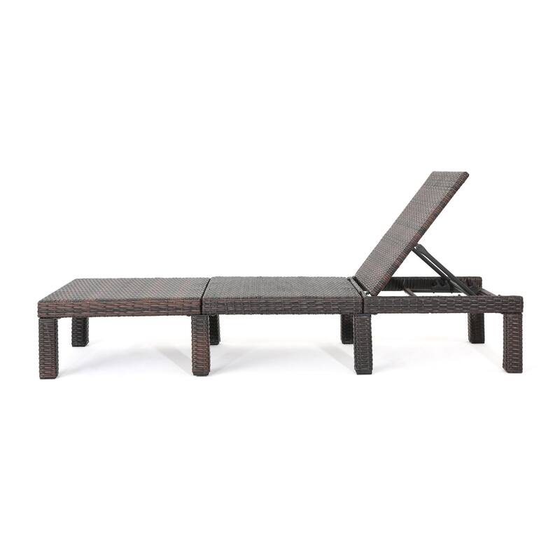 Rustic Outdoor Wicker Chaise Lounge