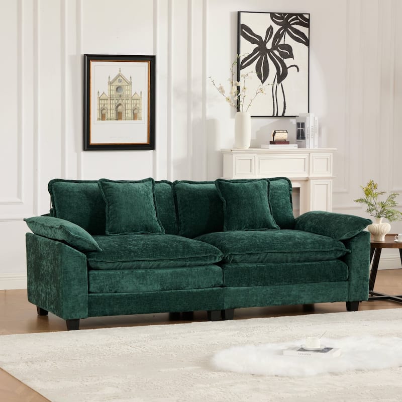 Wider Armrest LoveSeat (Ottoman is not included), Modern Sectional Couch, for Living Room Bedroom and Apartment - Green