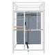 preview thumbnail 59 of 78, Full Size Metal Loft Bed with Workstation Desk, Built-In Shelves, LED Light Strip, Power Outlet & Hanging Wardrobe Storage