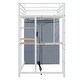 preview thumbnail 19 of 78, Modern Loft Bed with Desk & Wardrobe, Metal Loft Bed Frame with Shelves, USB Power Outlet, LED Light, for Kids Teens Adults