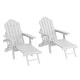 preview thumbnail 27 of 54, Bonosuki 2-Piece Folding Adirondack Chairs with Retractable Ottoman, Fire Pit Patio Chair with Cup Holder