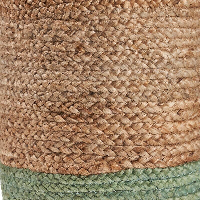 Sevita Two-Tone Handbraided Jute Storage Basket with Handles