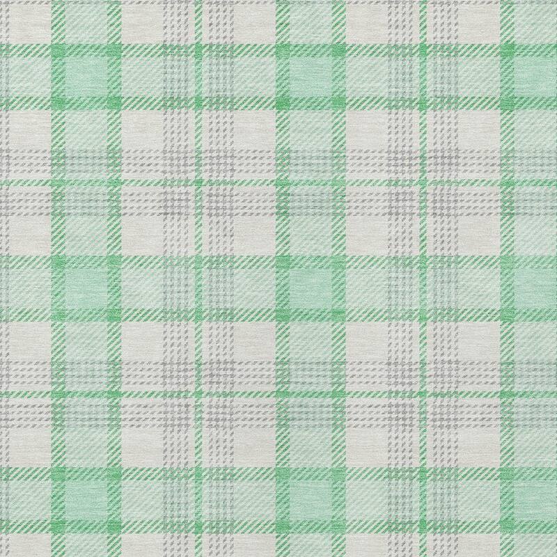 HomeRoots Plaid Transitional Rectangle Outdoor Rug