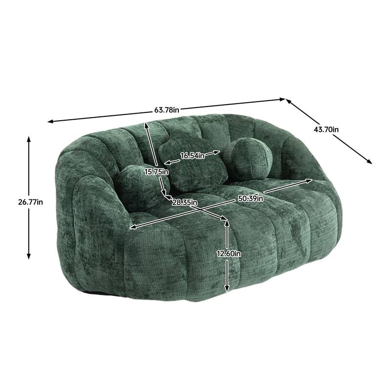 HOMEFUN Chenille Upholstered Durable Comfort Lounger Bean Bag Lazy Sofa