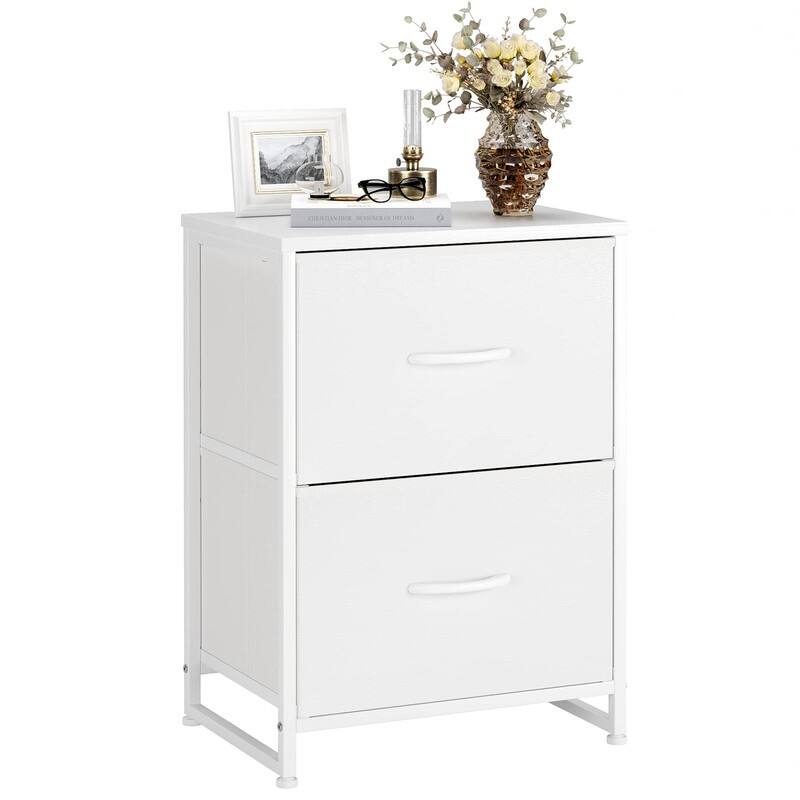 Modern Small Dresser for Bedroom with 2 Drawers - B-white